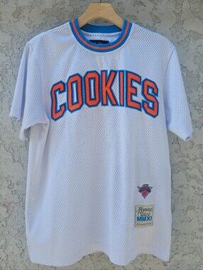 Cookies SF White Mesh Jersey T-Shirt Mens Size S NY Knicks Colors Streetwear